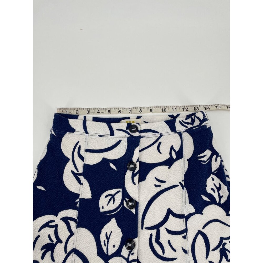 Anthropologie Maeve Amiens Blue Floral Midi Flared Skirt Top Set Womens Medium - Picture 12 of 12